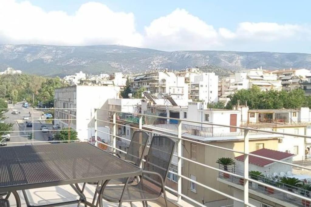 Ferienwohnung Blue -Spacious 1Bdr Corner Flat/Balcony/View Athen Exterior foto
